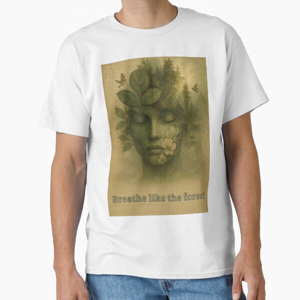 "Breathe Like the Forest – Surreal Nature Collage for Mental Clarity & Calm" Classic T-Shirt for Sale by ilkami