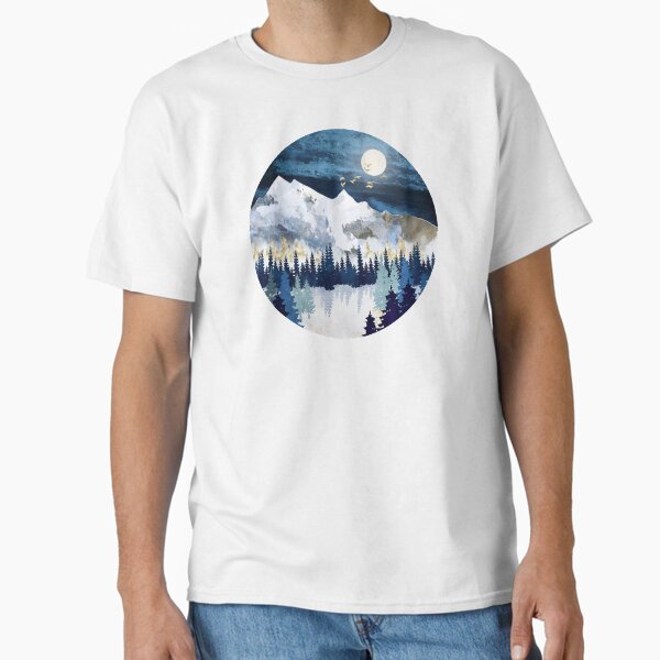 Moonlit Snow Classic T-Shirt for Sale by spacefrogdesign