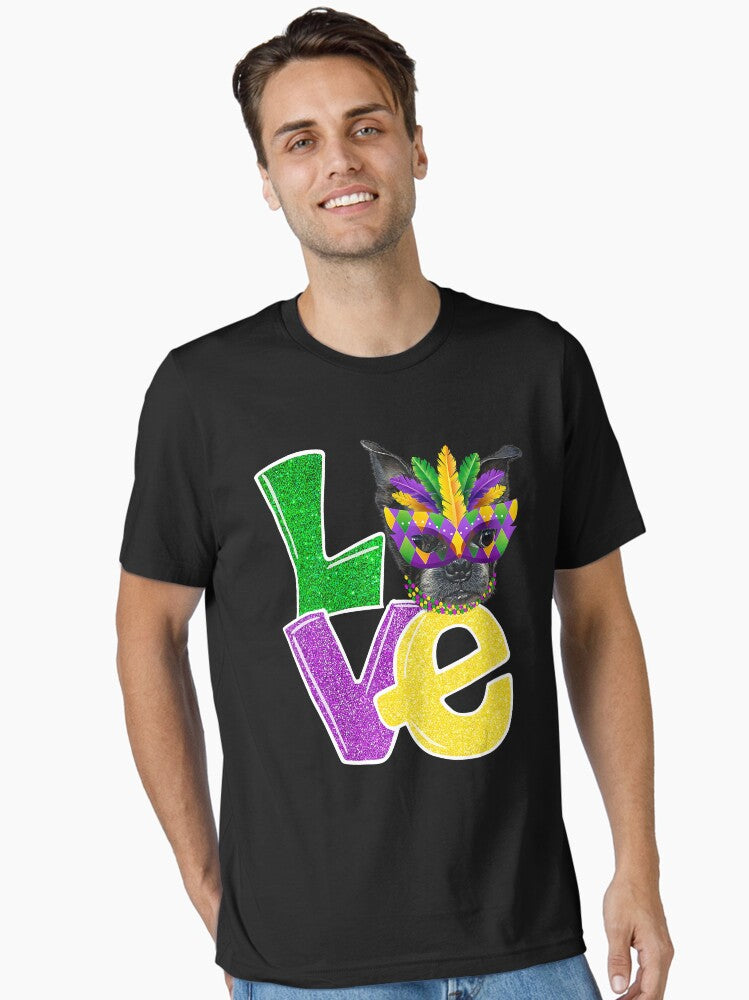 I Love Mardi Gras Costume Boston Terrier Dog Puppy Lover Essential T Shirt T Shirt Cute Design