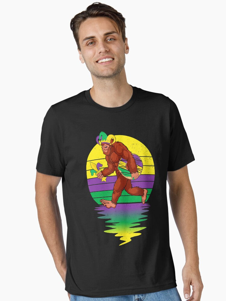 Bigfoot Sasquatch Mardi Gras Party Costume Men Women Essential T Shirt T Shirt Gift Ready