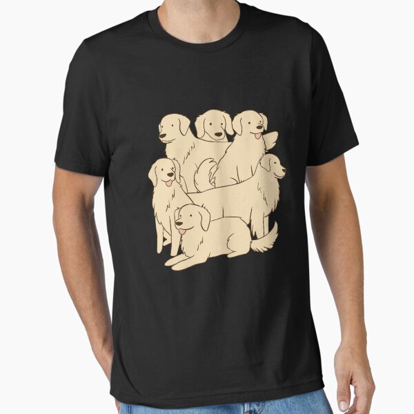 Cute Golden Retrievers dogs cartoon illustration  Essential T-Shirt for Sale by Yarafantasyart
