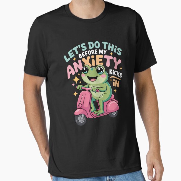"Anxiety Cute Frog Mental Health" Essential T-Shirt for Sale by tearbytea