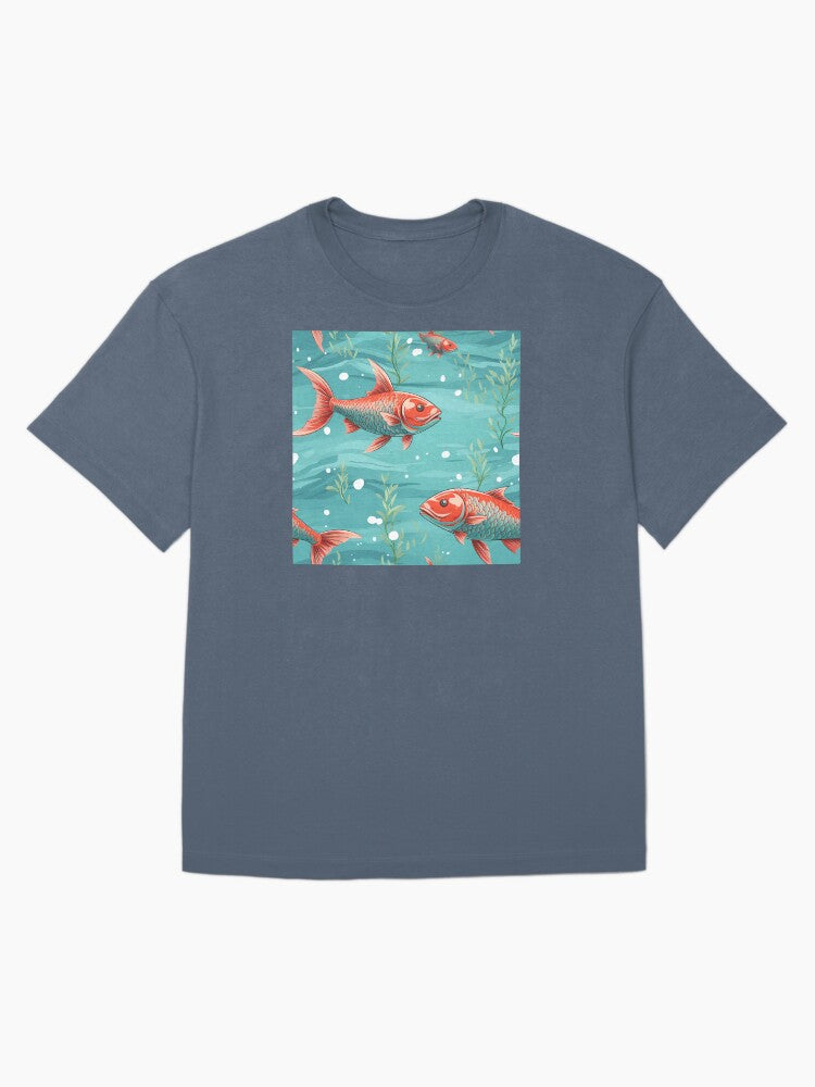 Gold Fishes in the Ocean Oversized T-Shirt