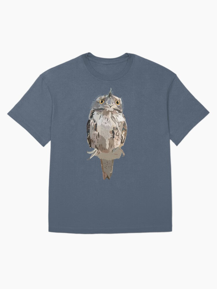 T is for Tawny Frogmouth,Frogmouth: The Mysterious Nocturnal Bird with a Wide Beak Oversized T-Shirt