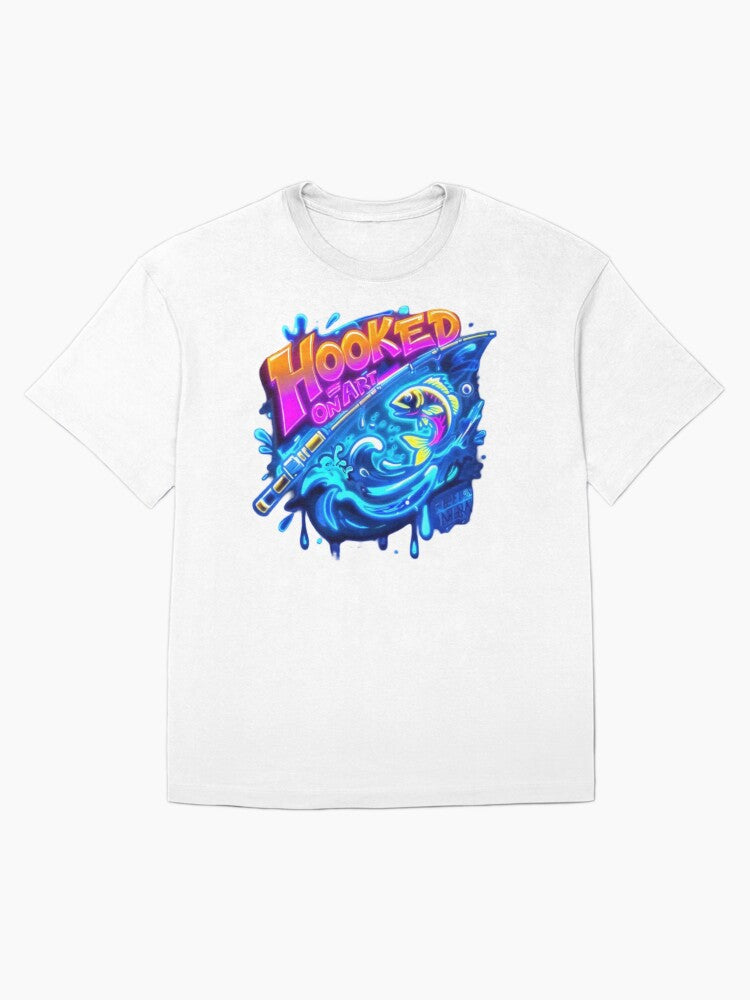 Glowing Neon Wave: Hooked on Art Graffiti Oversized T-Shirt