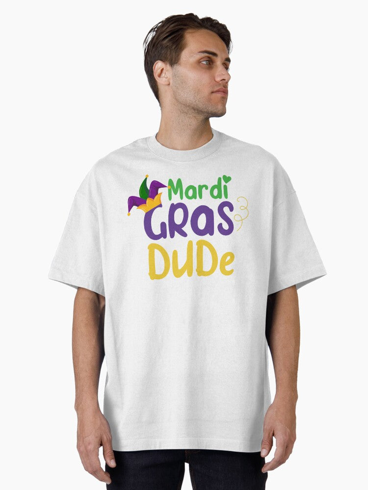 Funny Mardi Gras Dude 2022 Purple Lucky Tree Oversized T Shirt T Shirt Premium Print
