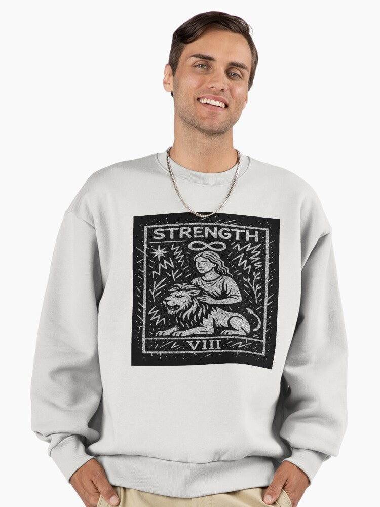 Strength Tarot Card Premium Oversized Sweatshirt T Shirt Premium Print