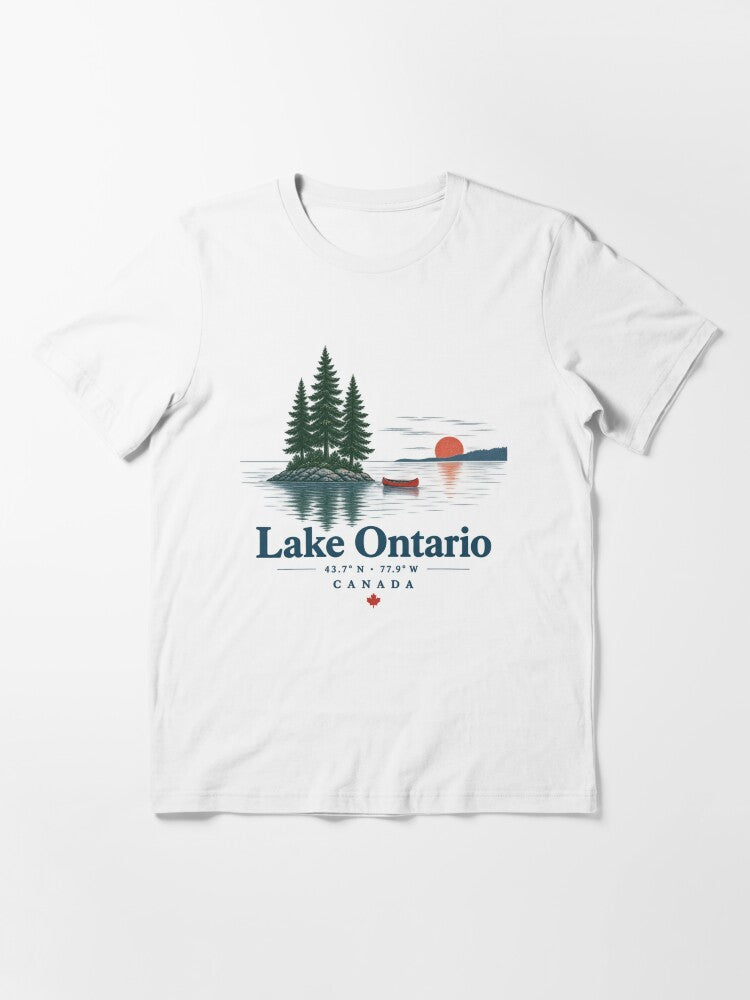 Lake Ontario Canada Canoe Sunset - Vintage Northwoods Essential T-Shirt